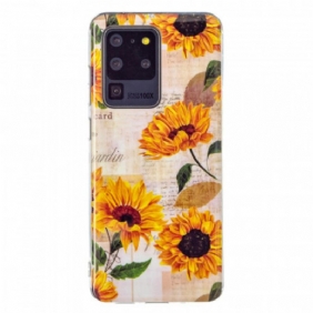 Telefoonhoesje voor Samsung Galaxy S20 Ultra Fluorescerende Zonnebloemen