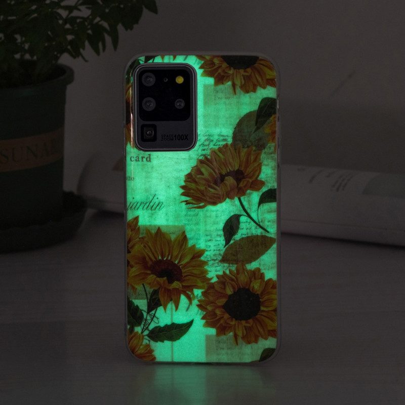 Telefoonhoesje voor Samsung Galaxy S20 Ultra Fluorescerende Zonnebloemen