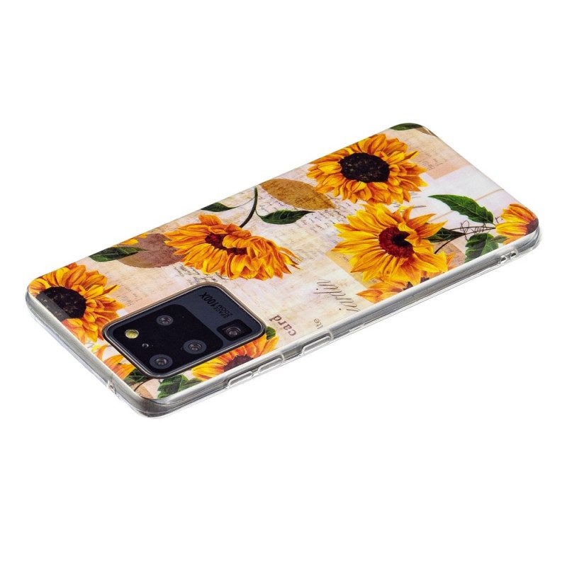 Telefoonhoesje voor Samsung Galaxy S20 Ultra Fluorescerende Zonnebloemen