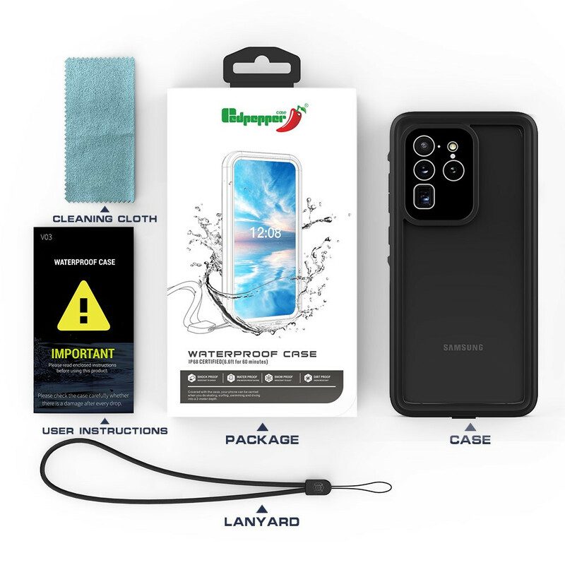 Telefoonhoesje voor Samsung Galaxy S20 Ultra Waterdichte 2m Redpepper