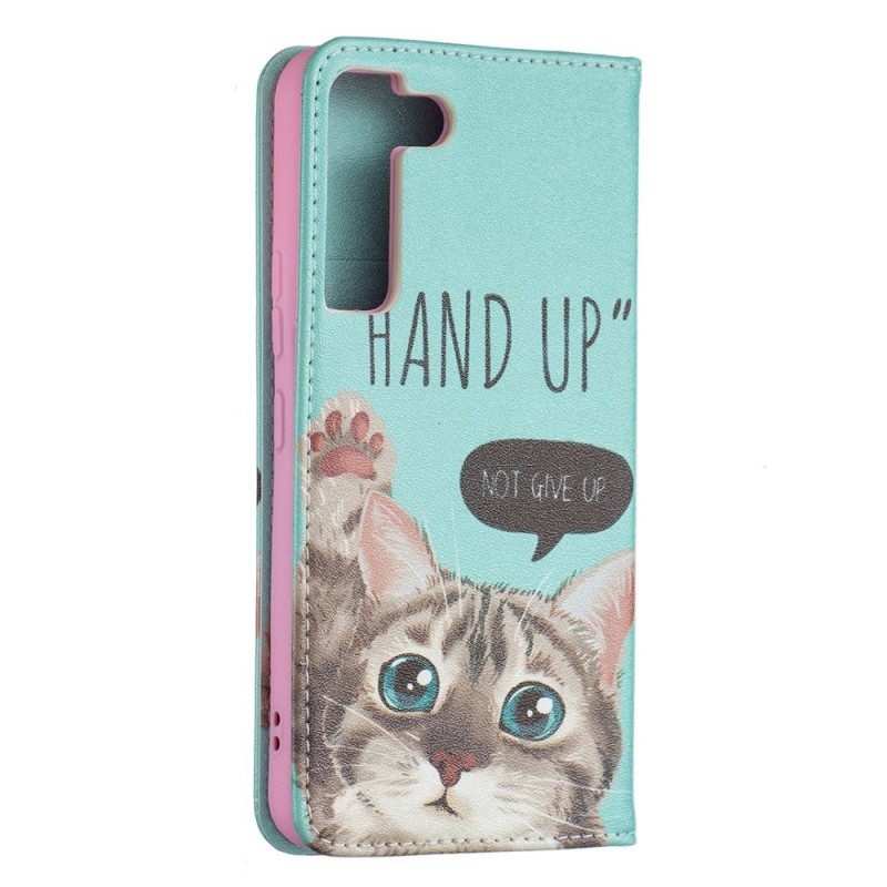 Bescherming Hoesje voor Samsung Galaxy S22 5G Folio-hoesje Hand Omhoog