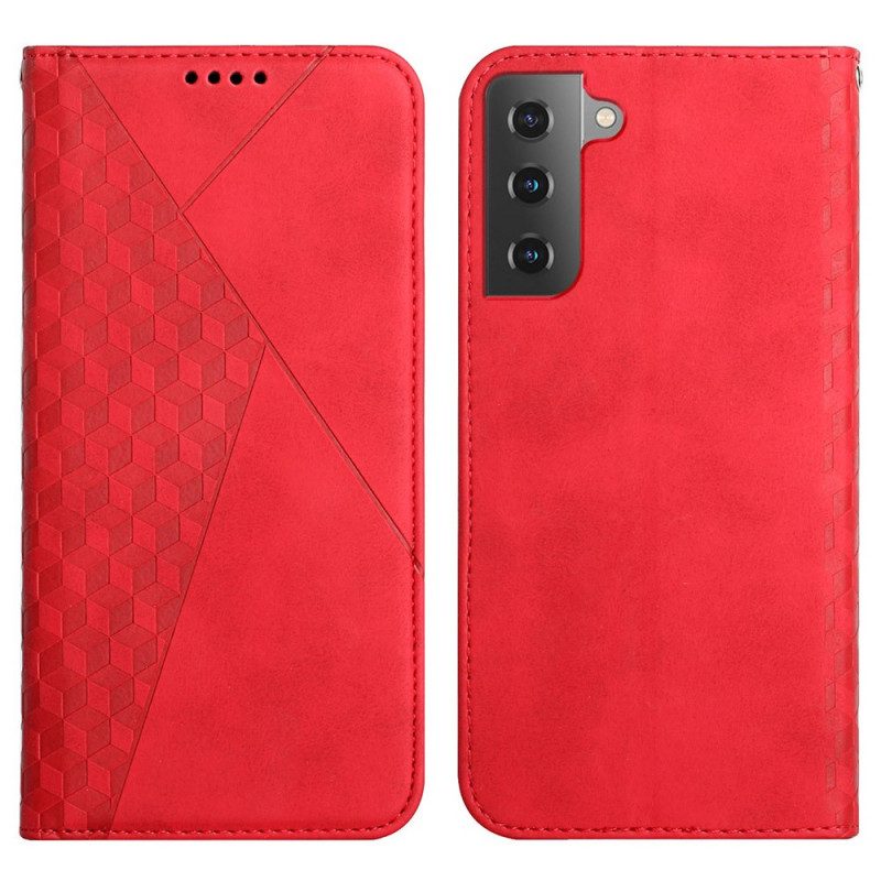 Bescherming Hoesje voor Samsung Galaxy S22 5G Folio-hoesje Leerstijl Met Diamanttextuur