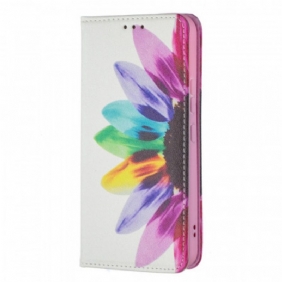 Bescherming Hoesje voor Samsung Galaxy S22 5G Folio-hoesje Waterverf Bloem