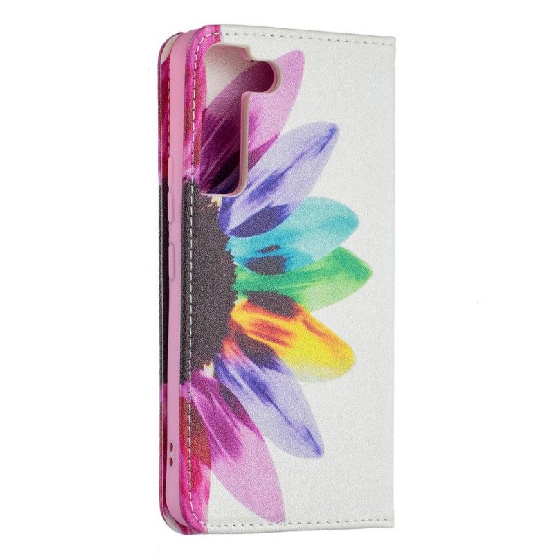 Bescherming Hoesje voor Samsung Galaxy S22 5G Folio-hoesje Waterverf Bloem