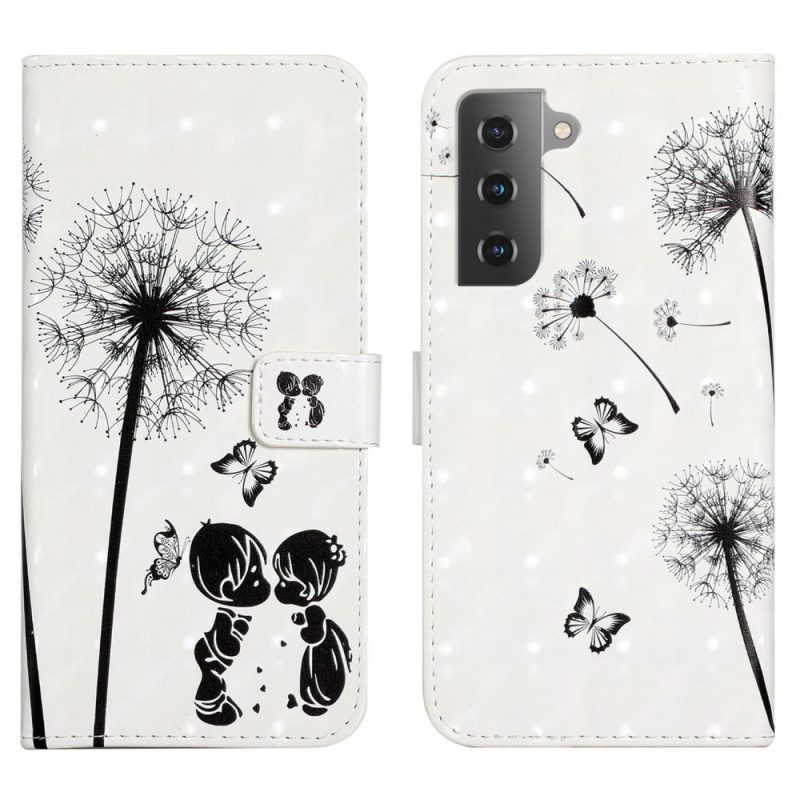 Flip Case voor Samsung Galaxy S22 5G Baby Love Paardebloem