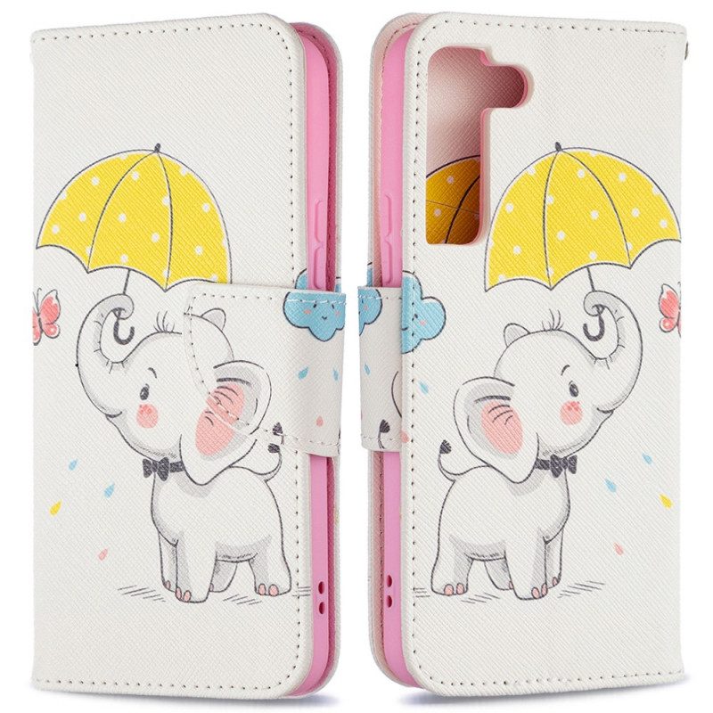 Flip Case voor Samsung Galaxy S22 5G Baby Olifant