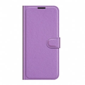 Flip Case voor Samsung Galaxy S22 5G Klassiek Litchi-leereffect