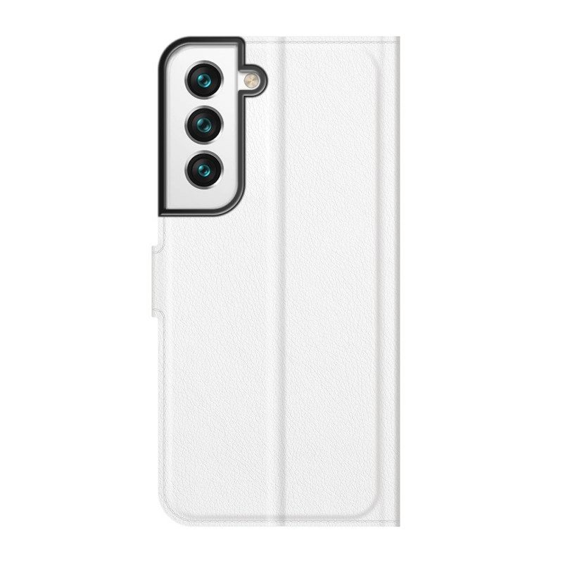 Flip Case voor Samsung Galaxy S22 5G Klassiek Litchi-leereffect