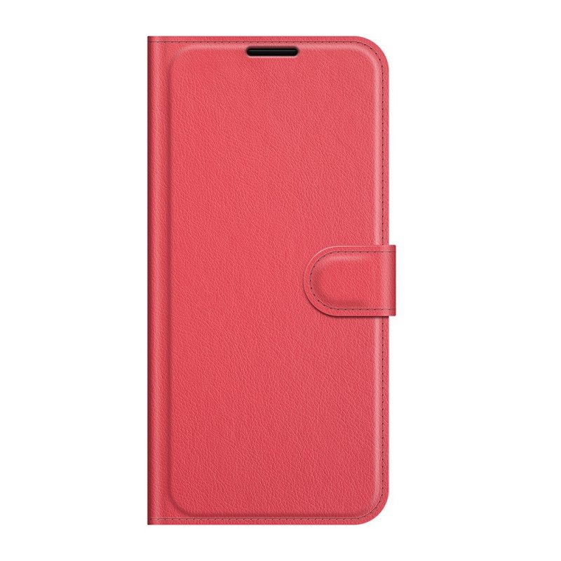 Flip Case voor Samsung Galaxy S22 5G Klassiek Litchi-leereffect