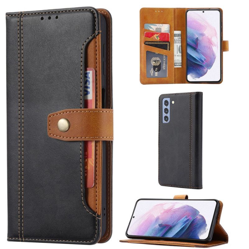 Flip Case voor Samsung Galaxy S22 5G Kunstleer Met Riem