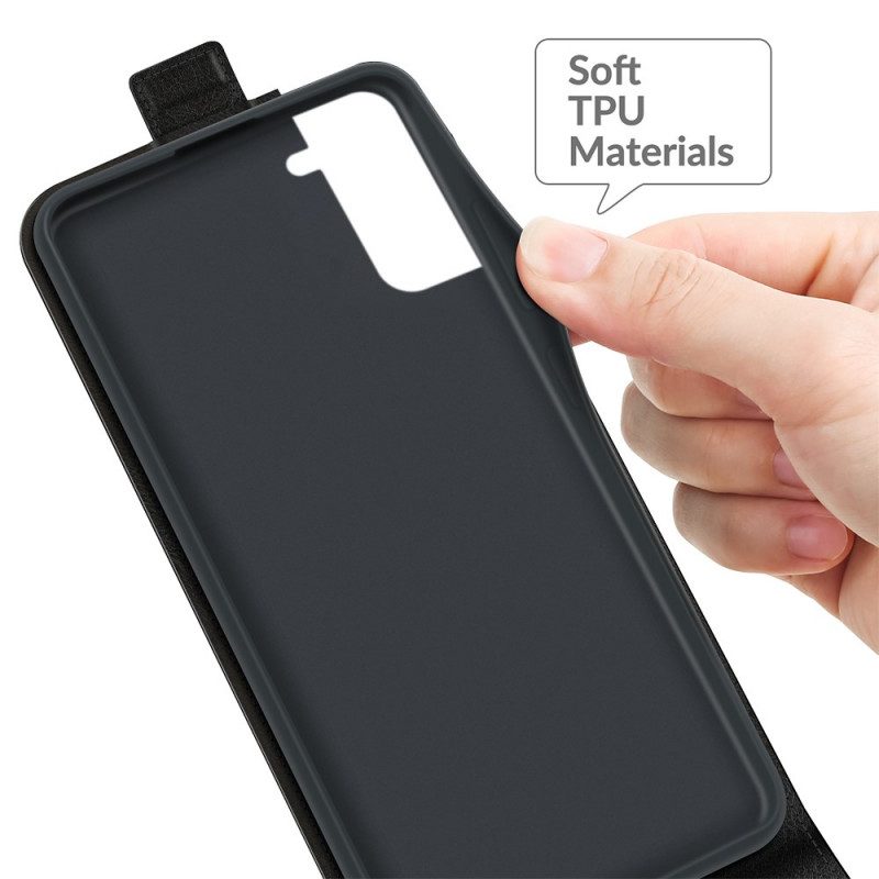 Folio-hoesje voor Samsung Galaxy S22 5G Flip Case Verticale Flap Met Leereffect