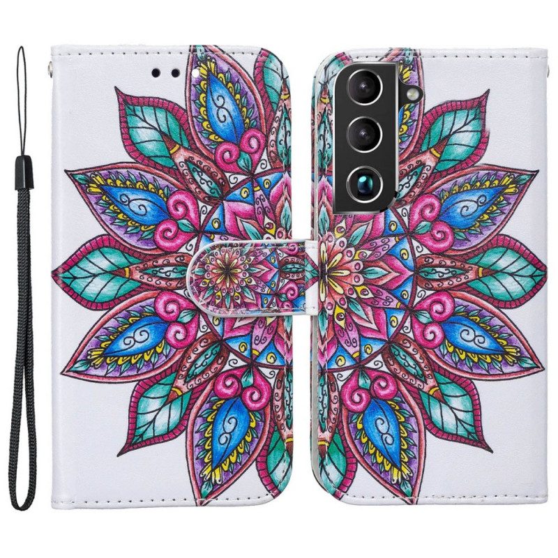 Folio-hoesje voor Samsung Galaxy S22 5G Getekende Mandala