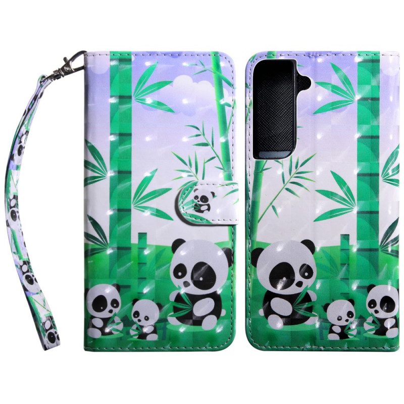 Folio-hoesje voor Samsung Galaxy S22 5G Panda-familie