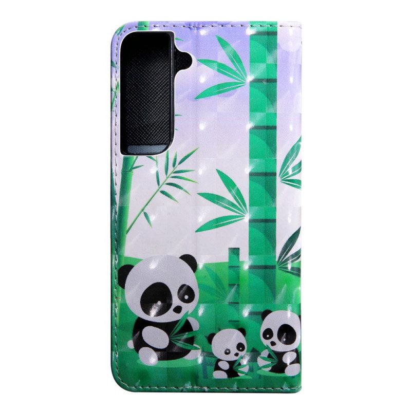 Folio-hoesje voor Samsung Galaxy S22 5G Panda-familie