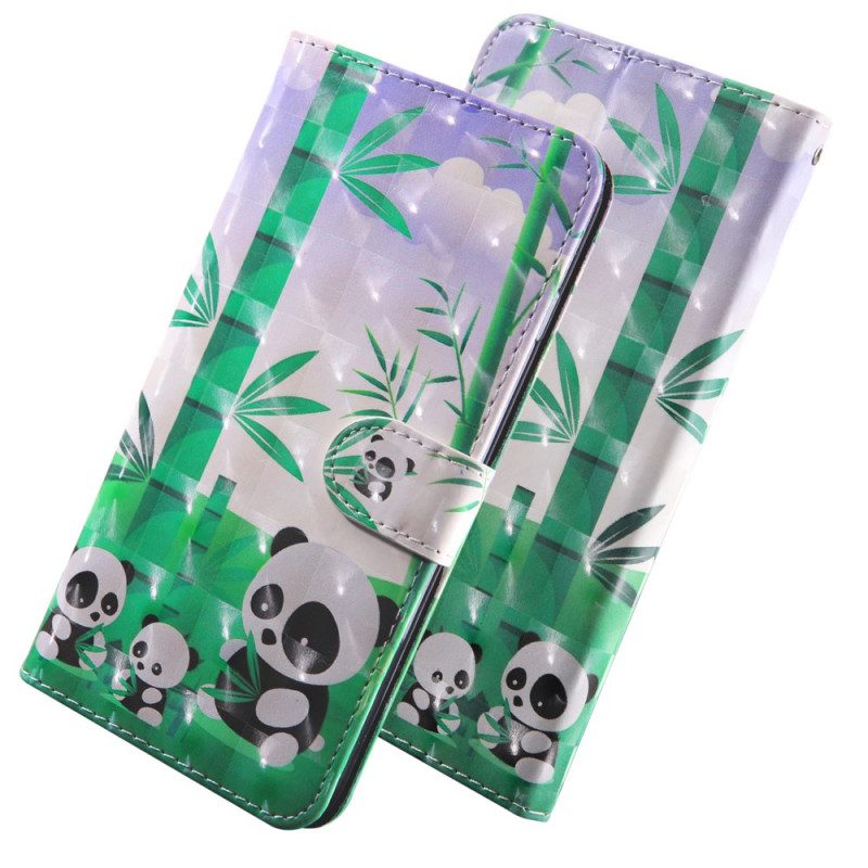 Folio-hoesje voor Samsung Galaxy S22 5G Panda-familie