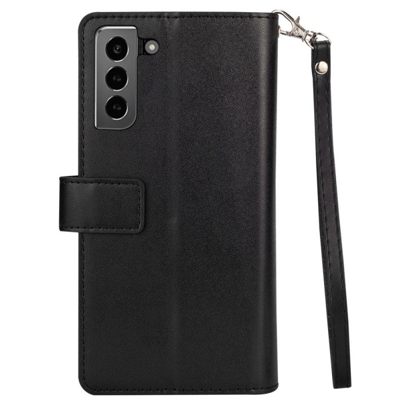 Folio-hoesje voor Samsung Galaxy S22 5G Portemonnee & Lanyard