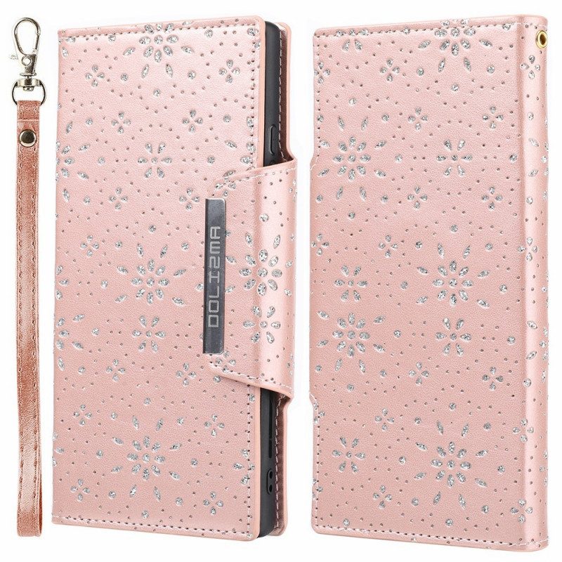 Hoesje Folio-hoesje voor Samsung Galaxy S22 5G Afneembare Diamanten