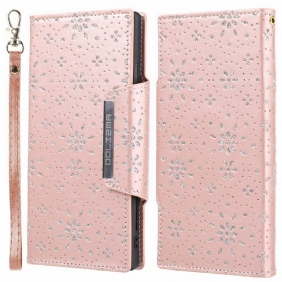 Hoesje Folio-hoesje voor Samsung Galaxy S22 5G Afneembare Diamanten