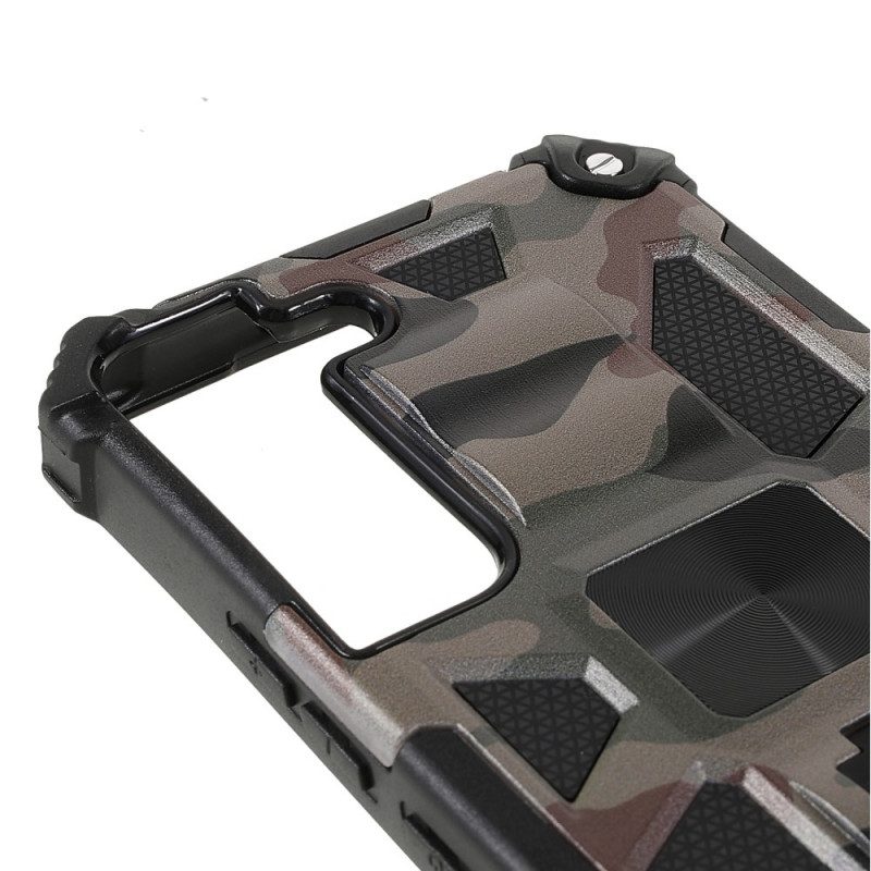 Hoesje voor Samsung Galaxy S22 5G Camouflage Verwijderbare Ondersteuning