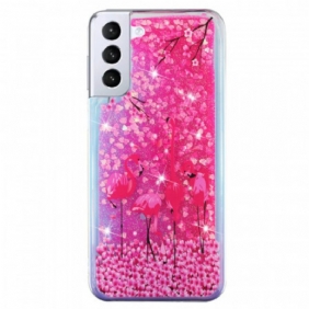 Hoesje voor Samsung Galaxy S22 5G Flamingo Pailletten