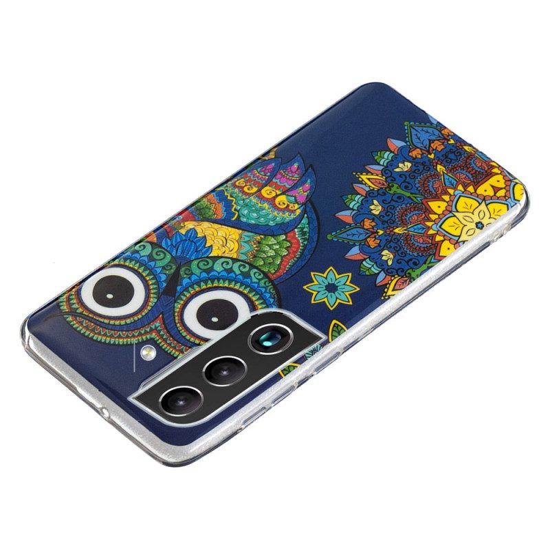 Hoesje voor Samsung Galaxy S22 5G Fluorescerende Uil Mandala