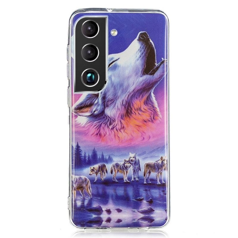 Hoesje voor Samsung Galaxy S22 5G Fluorescerende Wolf