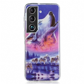 Hoesje voor Samsung Galaxy S22 5G Fluorescerende Wolf