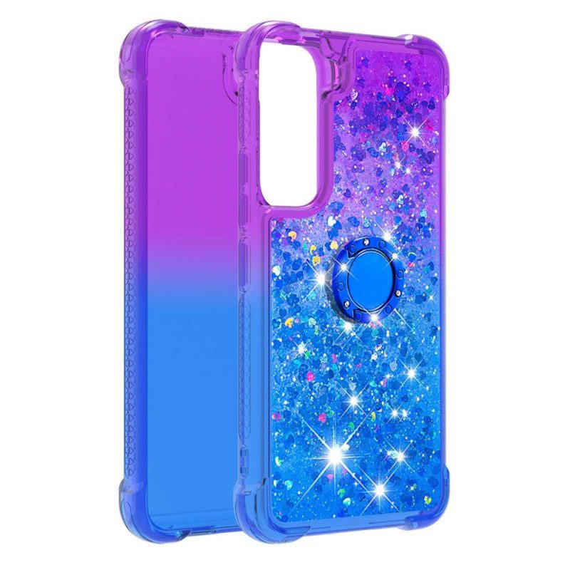 Hoesje voor Samsung Galaxy S22 5G Glitter Ringbeugel