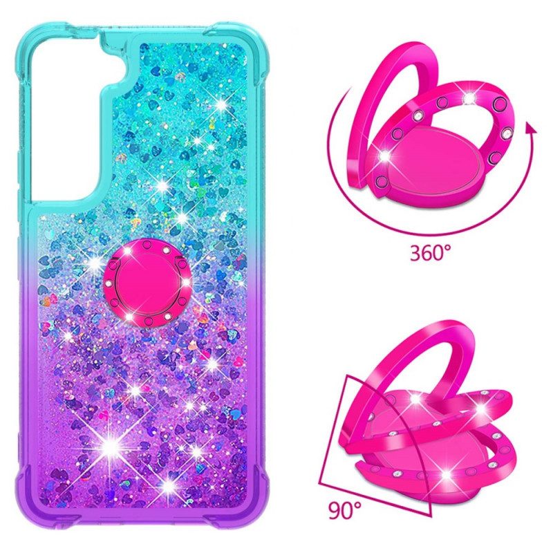 Hoesje voor Samsung Galaxy S22 5G Glitter Ringbeugel