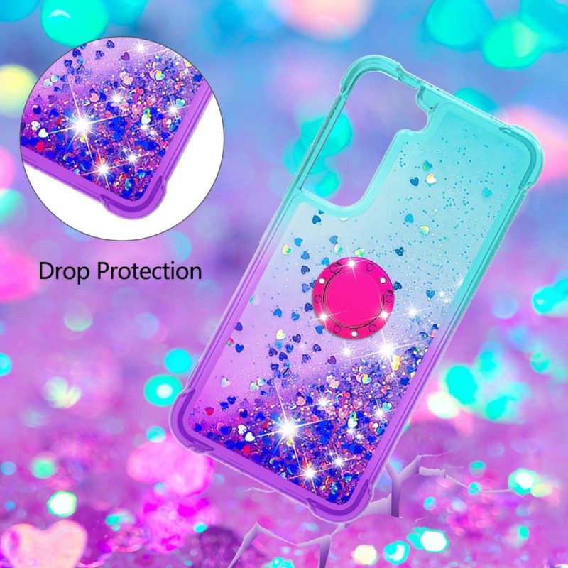 Hoesje voor Samsung Galaxy S22 5G Glitter Ringbeugel