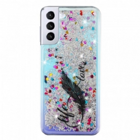 Hoesje voor Samsung Galaxy S22 5G Leven & Liefde Pailletten