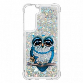 Hoesje voor Samsung Galaxy S22 5G Miss Uil Pailletten