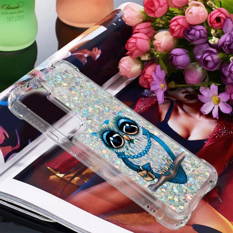 Hoesje voor Samsung Galaxy S22 5G Miss Uil Pailletten