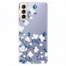 Hoesje voor Samsung Galaxy S22 5G Naadloze Witte Bloemen