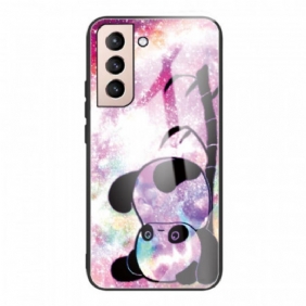 Hoesje voor Samsung Galaxy S22 5G Panda En Bamboe Gehard Glas