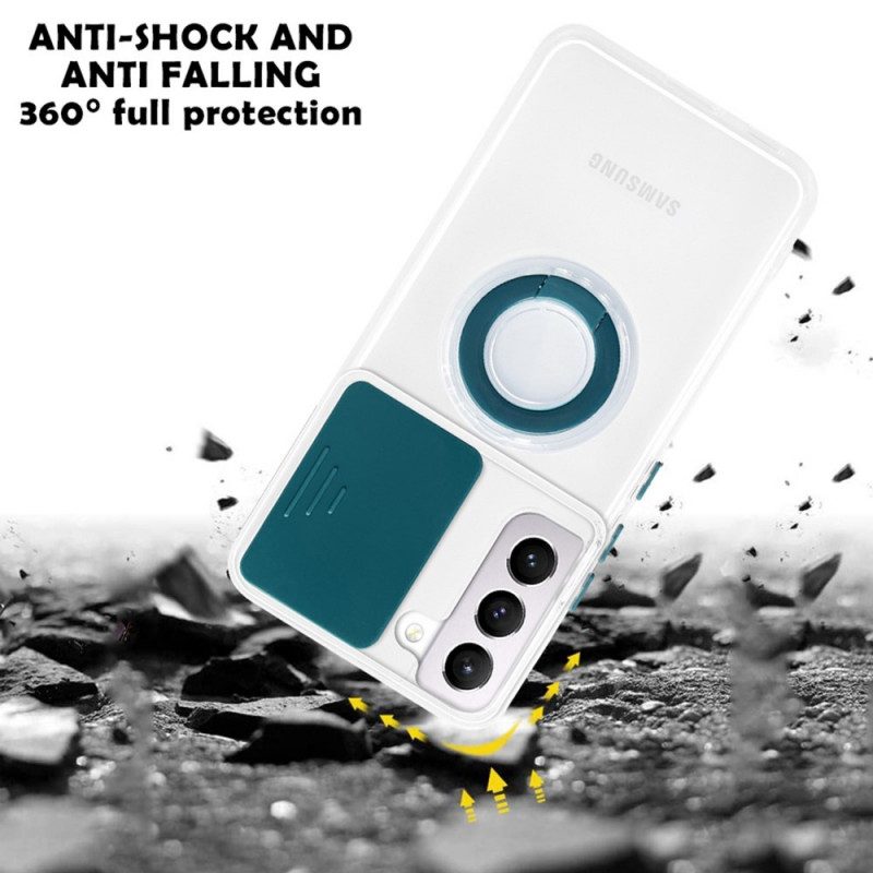 Hoesje voor Samsung Galaxy S22 5G Ringsteun En Lensbeschermers