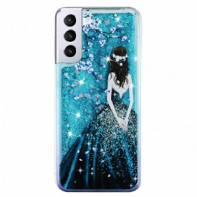 Hoesje voor Samsung Galaxy S22 5G Vrouw Pailletten