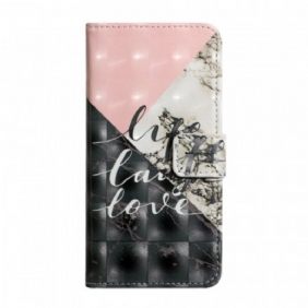 Leren Hoesje voor Samsung Galaxy S22 5G Leven Lach Liefde