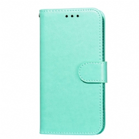 Leren Hoesje voor Samsung Galaxy S22 5G Met Ketting Effen Kleur Strappy