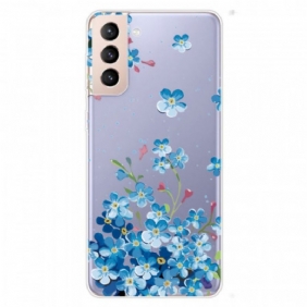 Telefoonhoesje voor Samsung Galaxy S22 5G Blauwe Bloemen