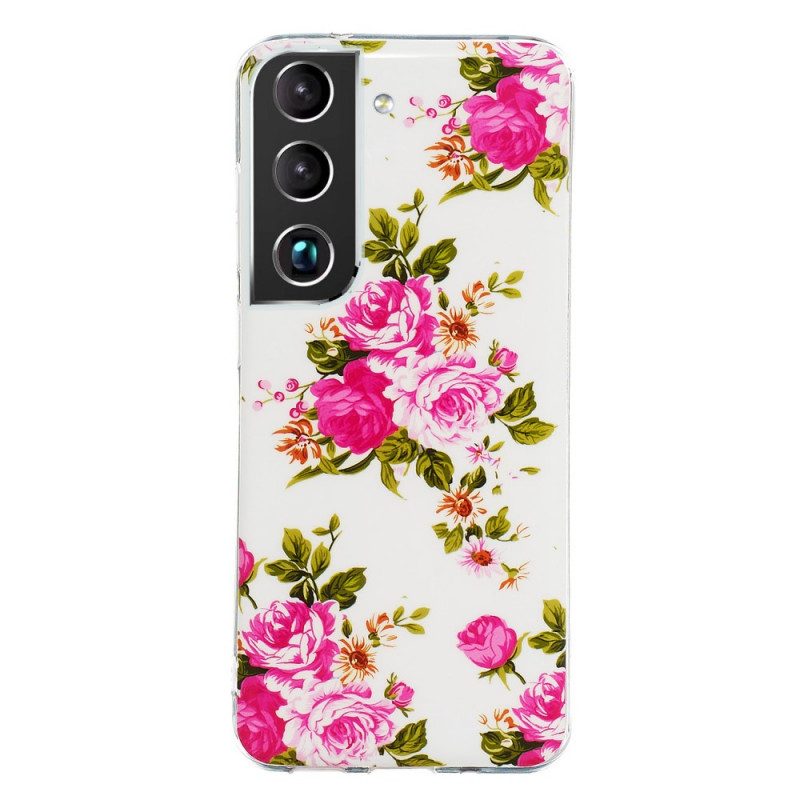 Telefoonhoesje voor Samsung Galaxy S22 5G Fluorescerende Vrijheidsbloemen