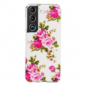 Telefoonhoesje voor Samsung Galaxy S22 5G Fluorescerende Vrijheidsbloemen