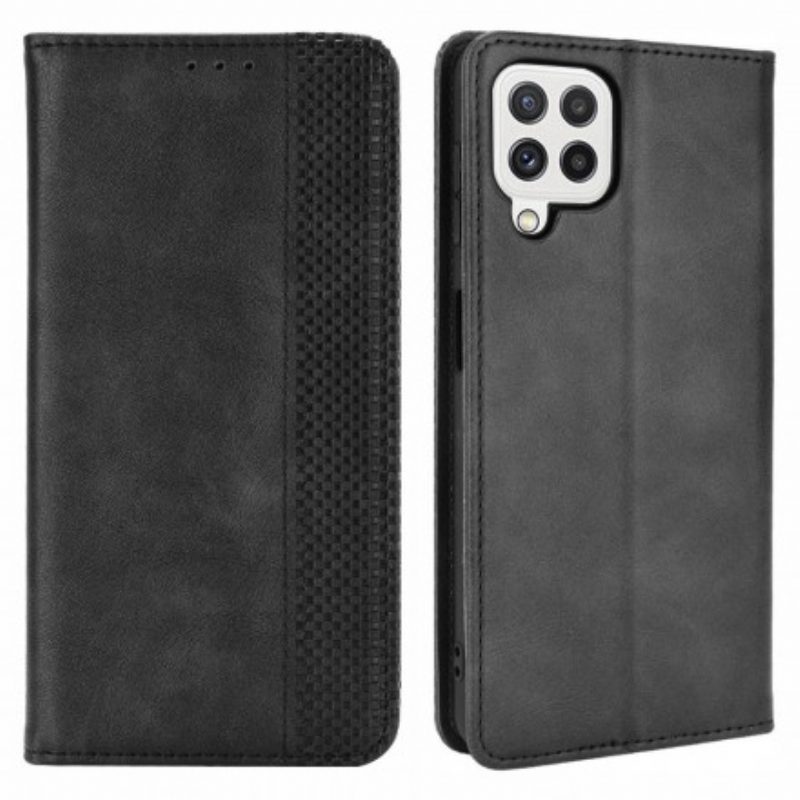 Bescherming Hoesje voor Samsung Galaxy A22 Folio-hoesje Gestileerd Vintage Leereffect