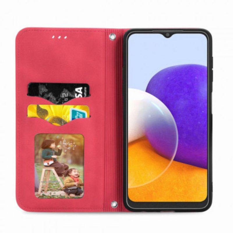 Bescherming Hoesje voor Samsung Galaxy A22 Folio-hoesje Vintage Kunstleer