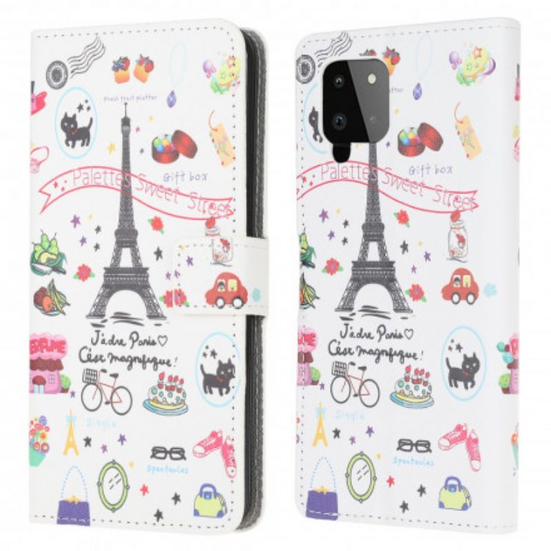 Flip Case voor Samsung Galaxy A22 Ik Hou Van Parijs