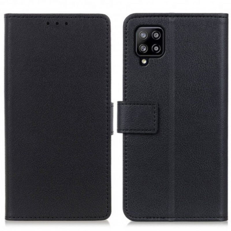 Flip Case voor Samsung Galaxy A22 Klassiek Glanzend Leereffect