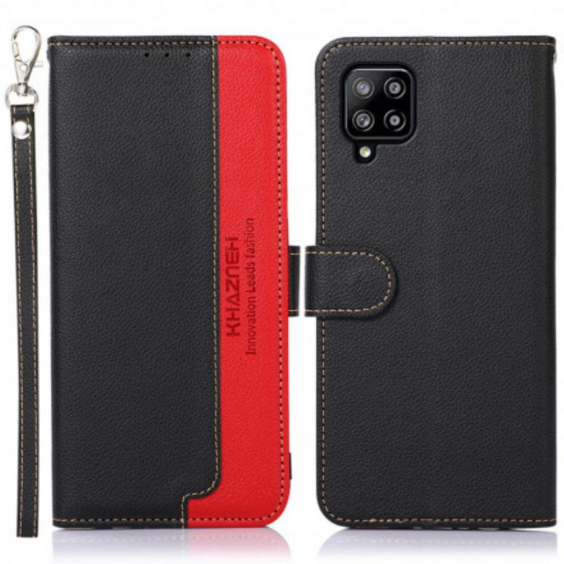 Flip Case voor Samsung Galaxy A22 Lychee-stijl Rfid Khazneh