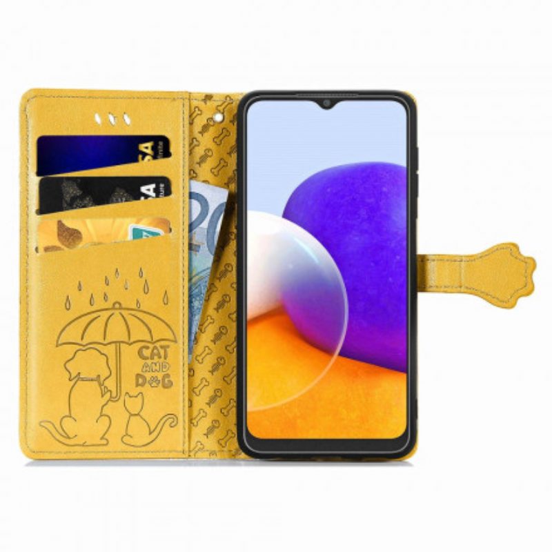 Folio-hoesje voor Samsung Galaxy A22 Geanimeerde Dieren