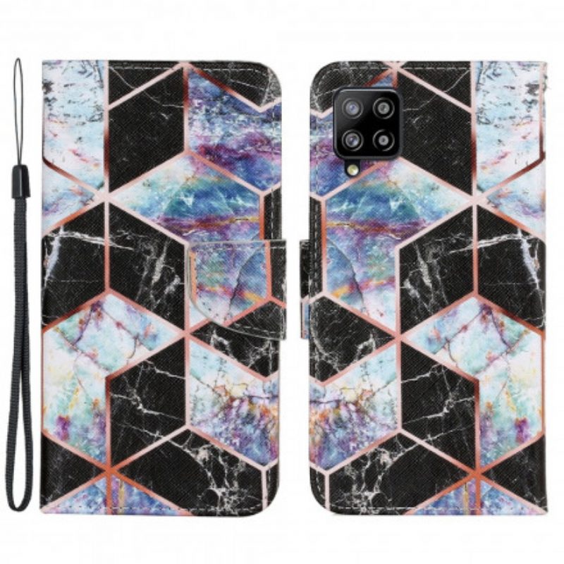 Folio-hoesje voor Samsung Galaxy A22 Geometrisch Marmer