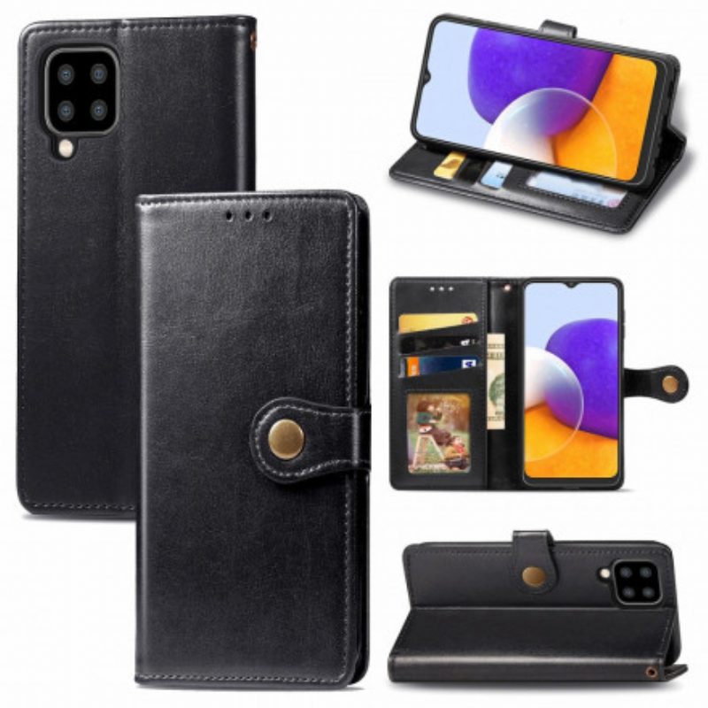 Folio-hoesje voor Samsung Galaxy A22 Kunstleer En Vintage Sluiting